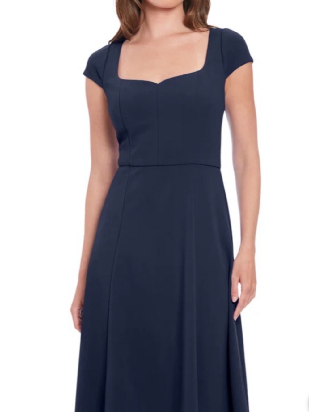 London Times Soft Pink Fit-and-Flare Midi Dress